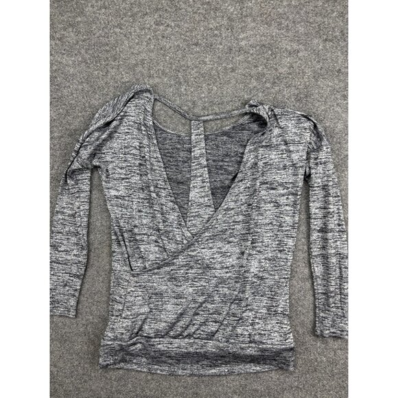 Athleta Sweater Womens Small Gray Long Sleeve Lightweight Open Back Pullover Top - Picture 7 of 7